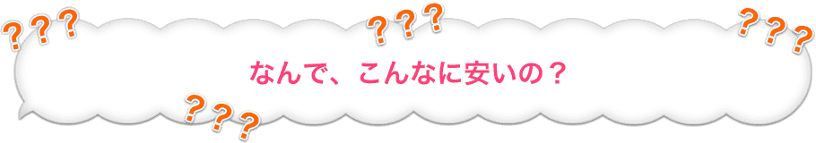 なんで、こんなに安いの？